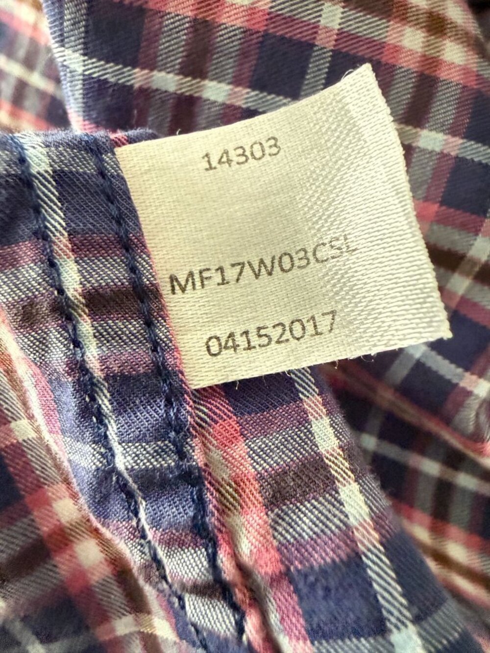 Peter Millar Mens Medium Plaid Button-Up Long-Sleeve Shirt 100% Cotton Blue Pink - Picture 11 of 11